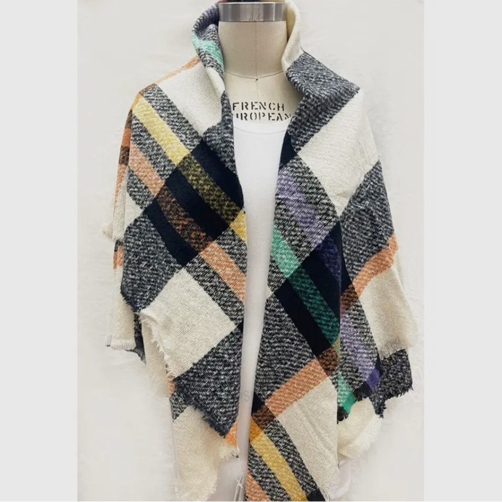 Woman’s multicolor oversized scarf. Multicolor, soft and simply beautiful!